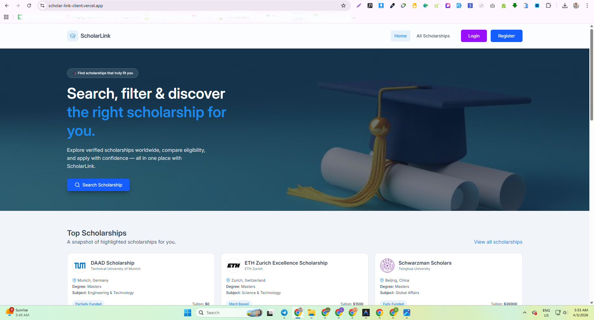 ScholarLink Laptop Mockup